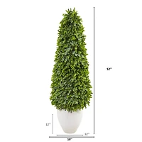 4.5ft. Eucalyptus Topiary Tree in White Planter