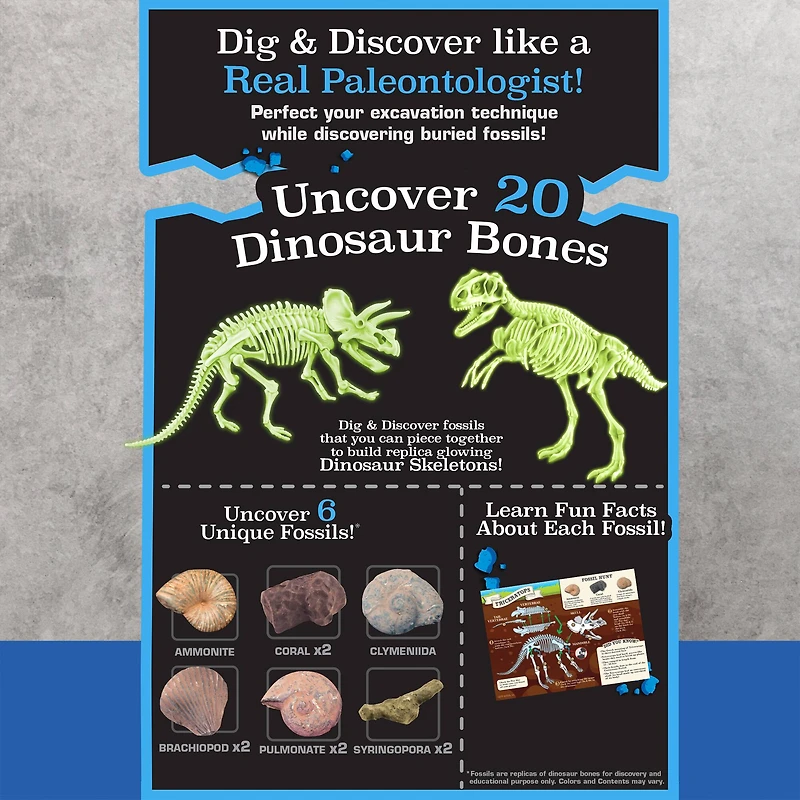 ArtSkills® Epic Lab Dinosaur Fossil Dig Kit with Glow in the Dark Dino Skeletons