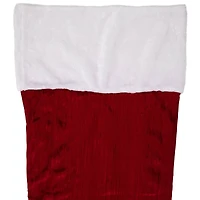 50" Red and White Jumbo Velveteen Christmas Stocking