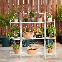 Glitzhome® Rectangular 3-Tiered Metal Shelf Planter Stand