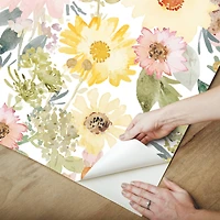 RoomMates Coral & Yellow Southern Charm Peel & Stick Wallpaper