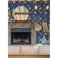 NuWallpaper PrintFresh Navy Camel's Courtyard Peel & Stick Wallpaper
