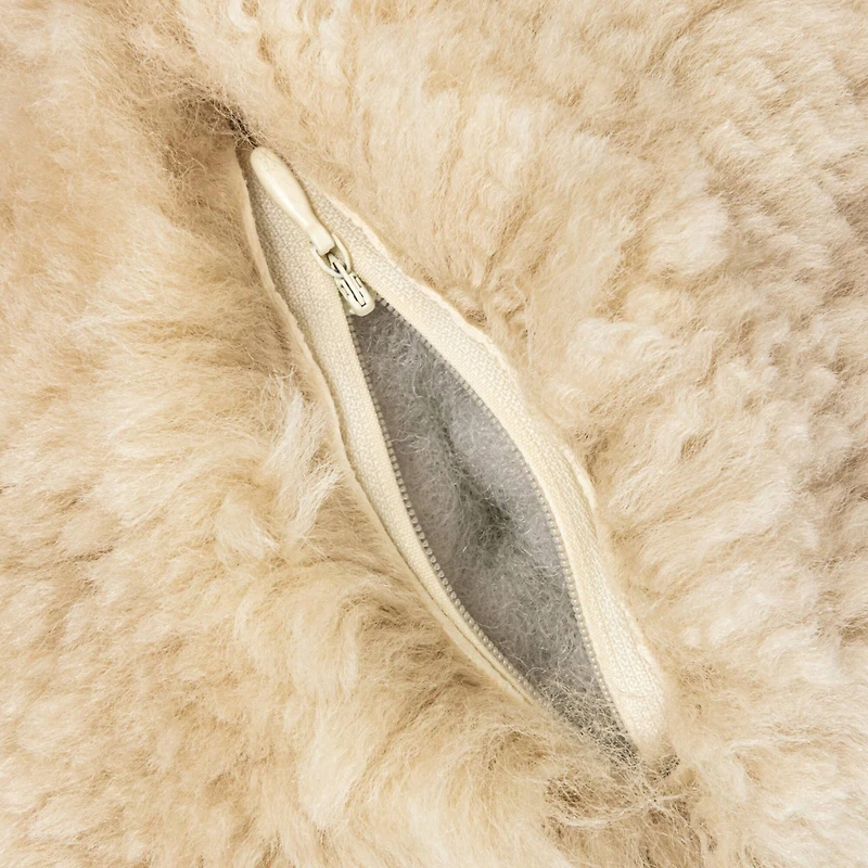 Hello Honey® 12" Cream Soft Sheepskin Orb Pillow