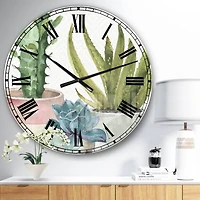 Designart 'Mixed Green Element Iii Farmhouse Wall Clock