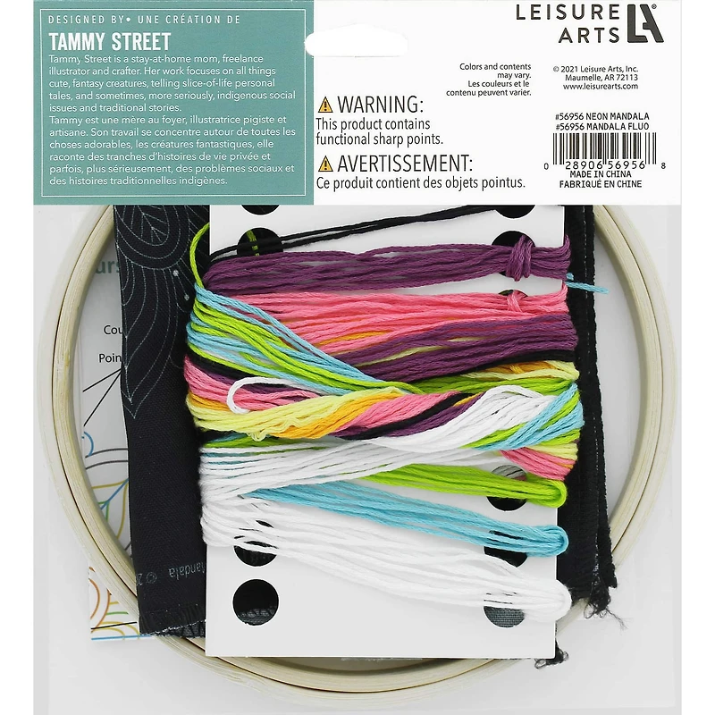 Leisure Arts® 6" Neon Mandala Embroidery Kit