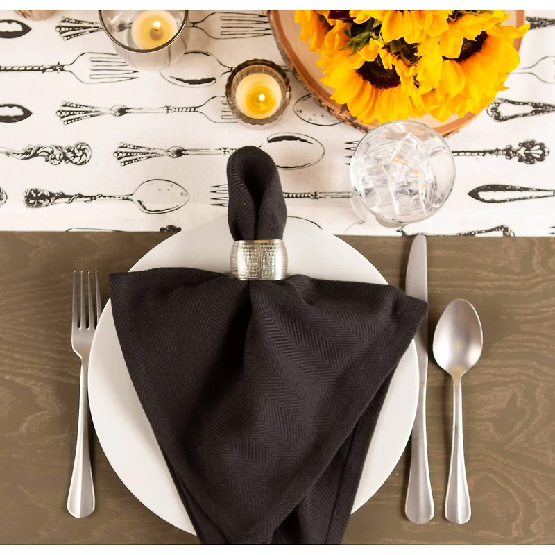 DII® Silver Textured Square Napkin Rings, 6ct.