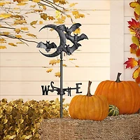 Design Toscano Garden Stake Crescent Moon Vampire Bats Metal Weathervane