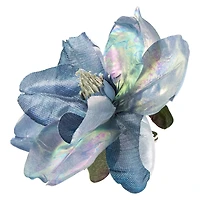 Artificial Magnolia Flower Clip-On Christmas Ornament - 7" - Iridescent Blue