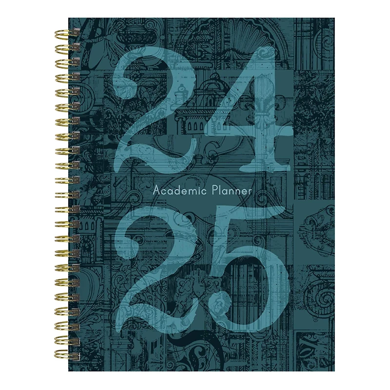 TF Publishing 2024 - 2025 Mineral Fleur-de-lis Medium Spiral Planner