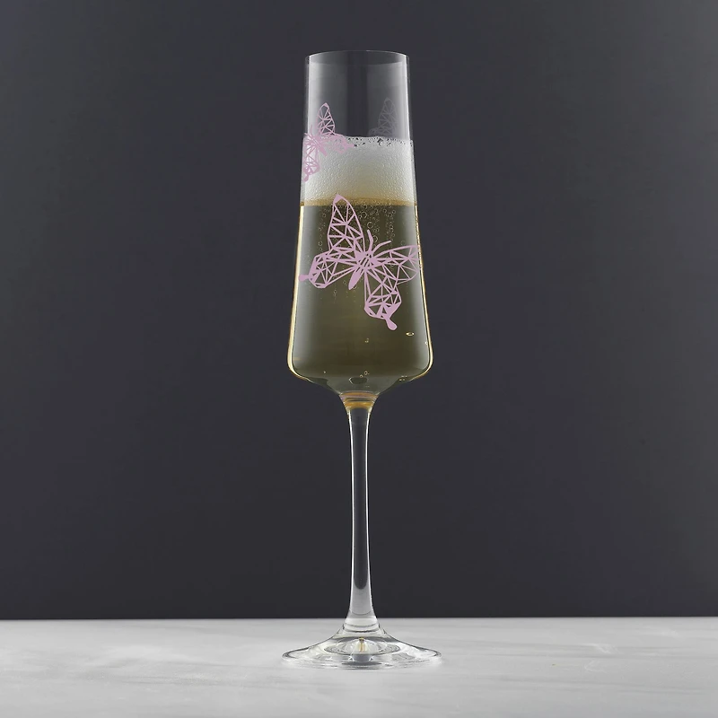 JoyJolt® 10oz. Meadow Butterfly Crystal Champagne Flute Set, 2ct.