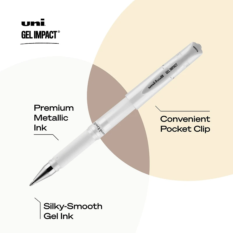 uniball™ GEL IMPACT 1mm White Gel Pens, 3ct.