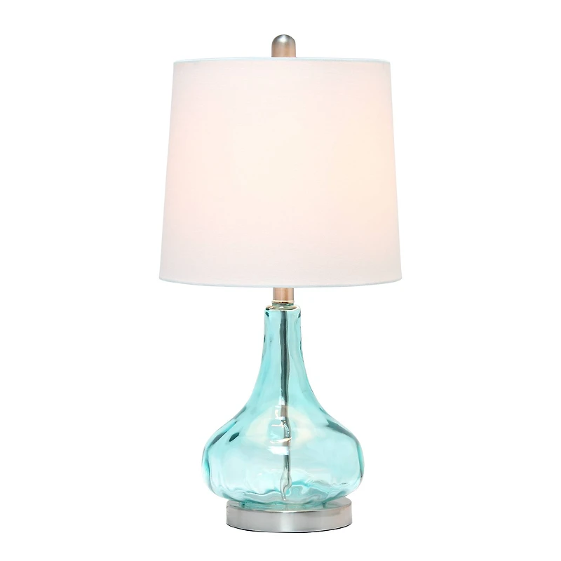 Lalia Home 23" Glass Table Lamp with White Fabric Shade