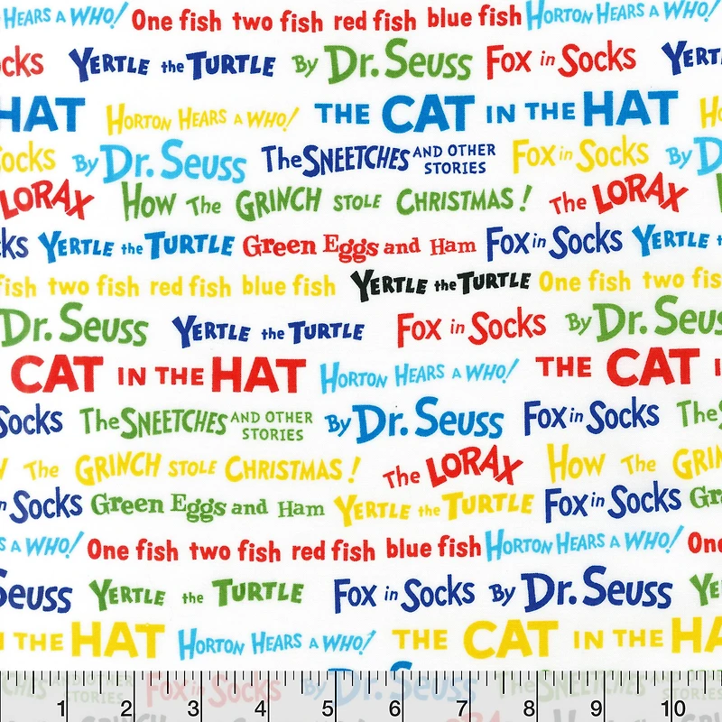 Dr. Seuss™ Titles Cotton Fabric