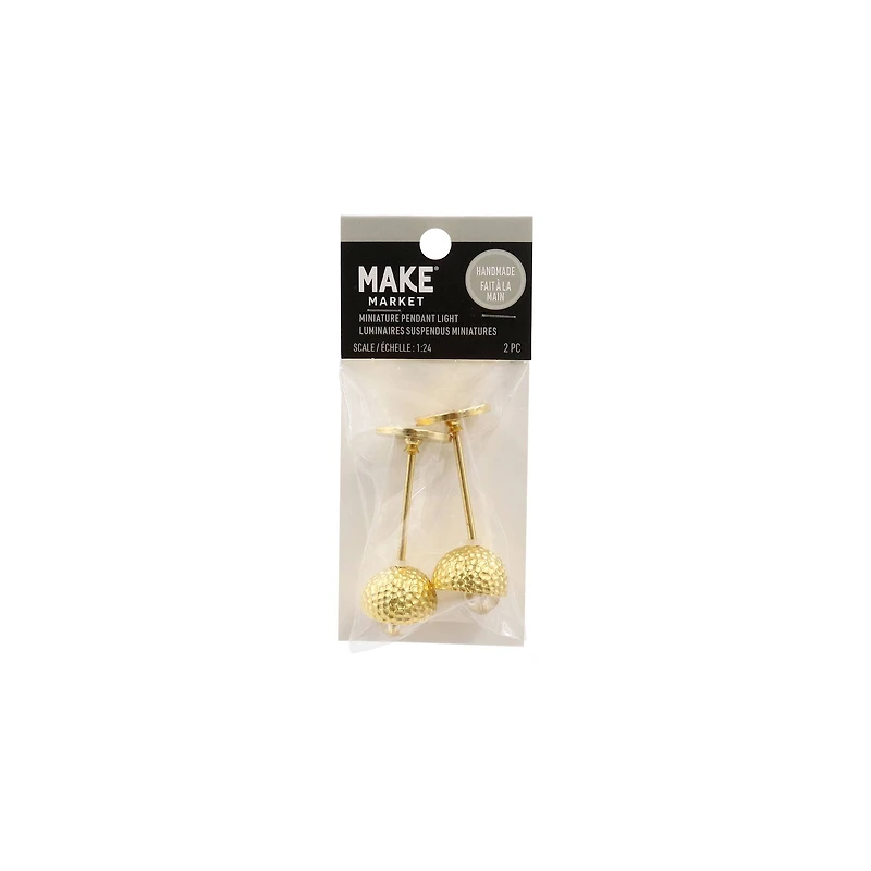 Miniature Gold Hammered Pendant Lights, 2ct. by Make Market®