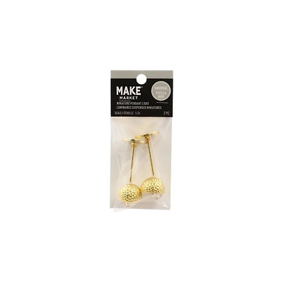 Miniature Gold Hammered Pendant Lights, 2ct. by Make Market®