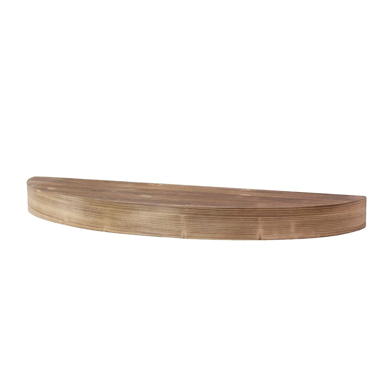 Round Wood Floating Wall Shelf