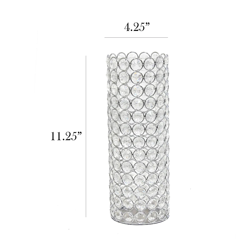 Elegant Designs™ 11" Chrome Crystal Decorative Vase