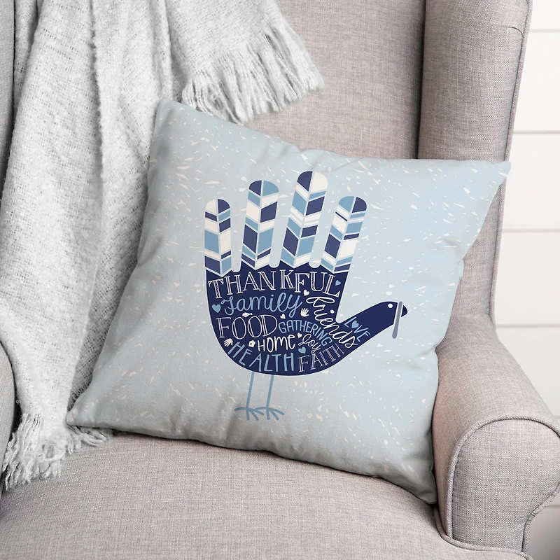 Blue Turkey Hand Pillow