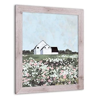 Barn Field 20" x 24" Western White Framed Print