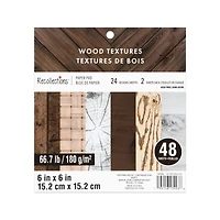 6" x 6" Wood Textures Paper Pad by Recollections™, 48 Sheets