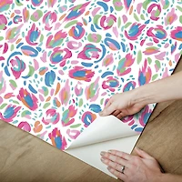 RoomMates Red Multi Brushstroke Leopard Peel & Stick Wallpaper