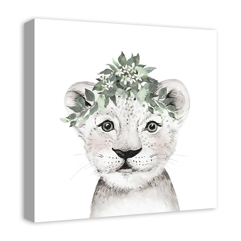 Soft Sage Cub 20" x 20" Canvas Wall Art