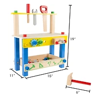 Kids Wood Tabletop Toy Workbench Playset