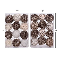 3" Natural Dried Floral Vase Filler Orb Set