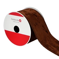 2.5" x 15ft. Brown Wired Velvet Ribbon by Celebrate It®
