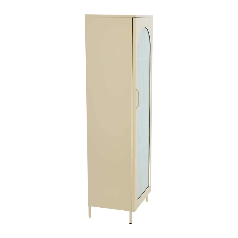 Hello Honey® Solstice 5ft. Tall Metal Accent Cabinet with Arched Glass Door