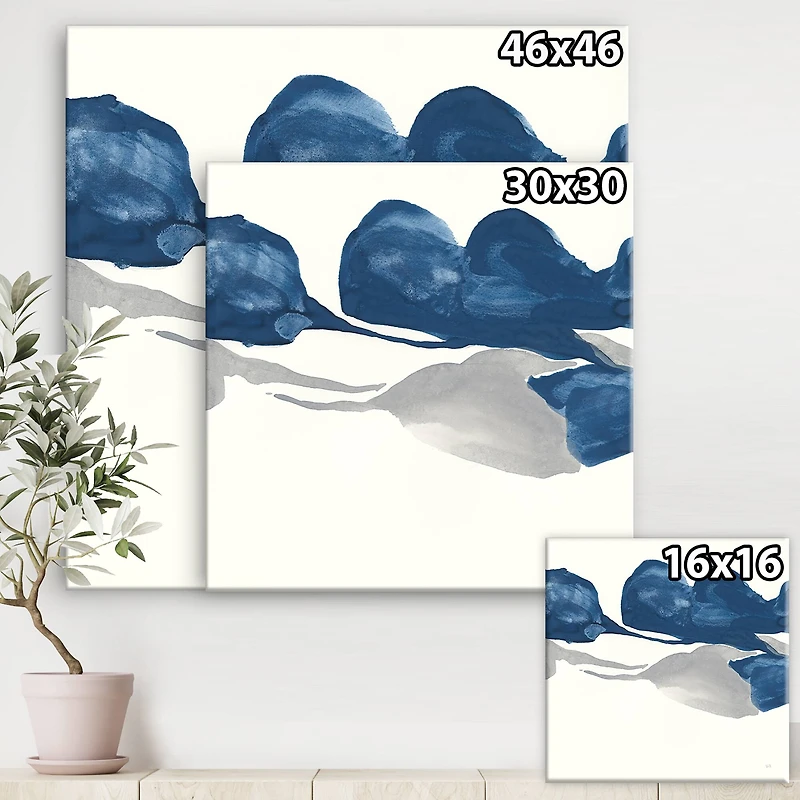 Designart - Gouache Sapphire on Gray III