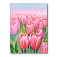 Designart - Field of Pink Tulips