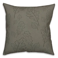 Green Large Leaf Pattern Throw Pillow