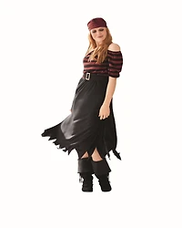 Small Red & Black Pirate Ladies Costume