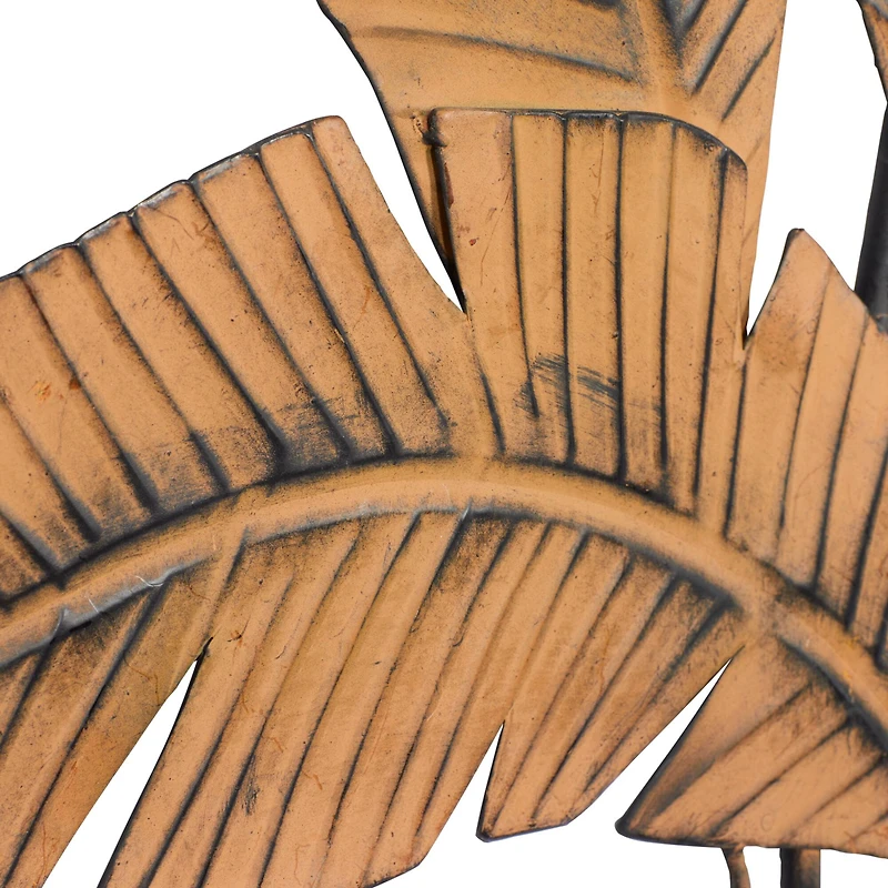 Brown Palm Leaves Rustic Metal Wall Decor