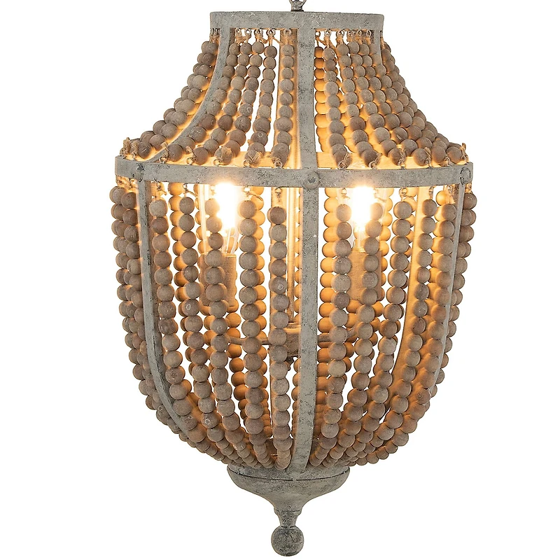 Hello Honey® 27" Metal Chandelier With Wood Beads