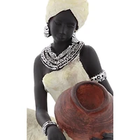 10" Woman with Pot Sculpture