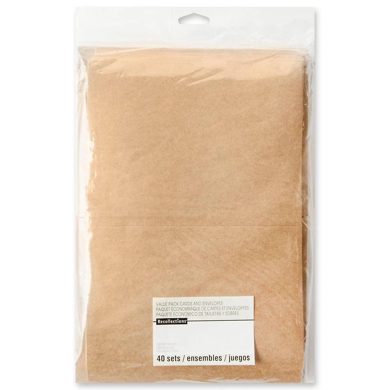 12 Packs: 40 ct. (480 total) 5" x 6.5" Kraft Cards & Envelopes by Recollections®