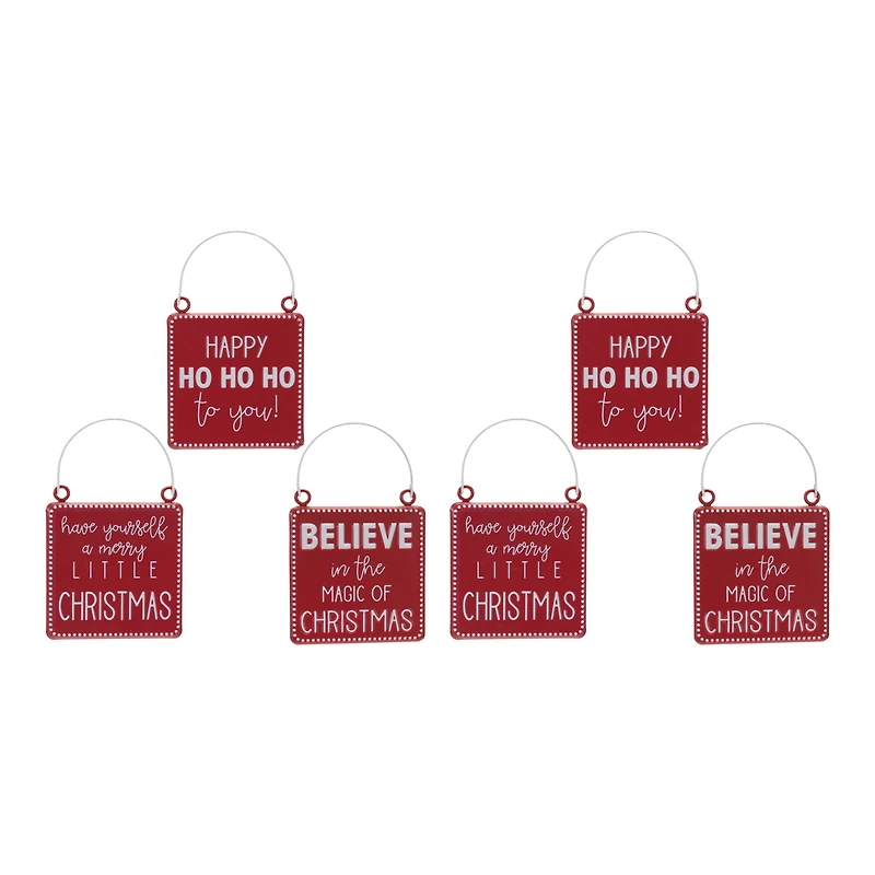 Metal Holiday Sentiment Ornament Set