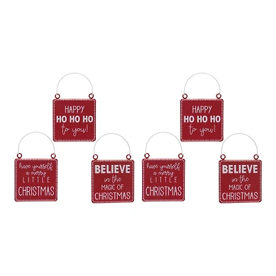 Metal Holiday Sentiment Ornament Set