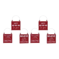 Metal Holiday Sentiment Ornament Set