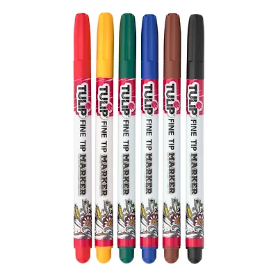12 Packs: 6 ct. (72 total) Tulip® Fabric Markers®, Fine Tip Primary
