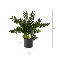 28" Artificial Zamioculcas Plant with Decorative Planter