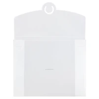 JAM Paper Clear Frost Plastic Portfolio with Circular Tuck Flap Closure 8.5" x 6.5"