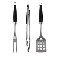 Gibson Home® Silver & Black Sawyer 3 Piece Stainless Steel BBQ Tool Set