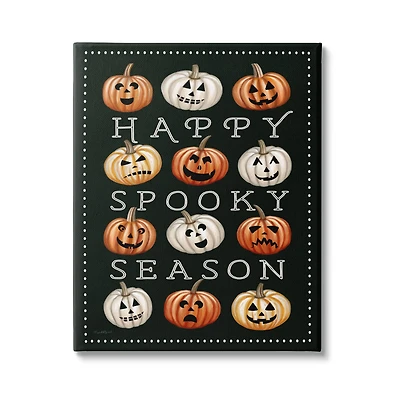 Stupell Industries Happy Spooky Season Pumpkins Canvas Wall Art