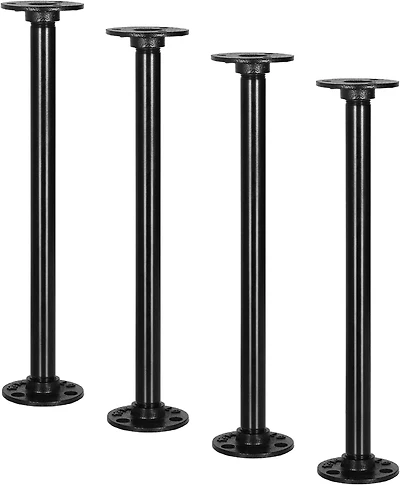 NEX™ Black Industrial Pipe Metal Table Legs, 4ct.
