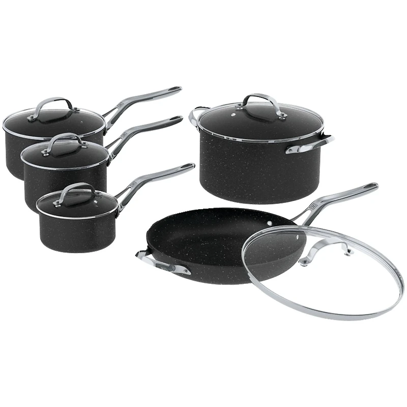 THE ROCK by Starfrit 10-Piece Cookware Set With Stainless Steel Handles