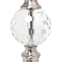 Lalia Home Brushed Nickel Crystal Drop Table and Floor Lamp Set