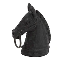 12" Black Polystone Horse Head Sculpture